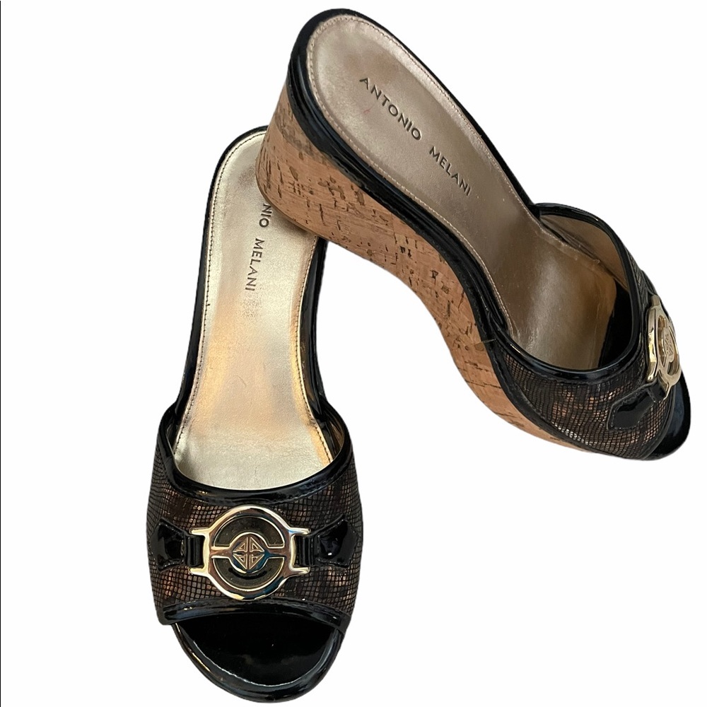 Antonio Melani slide wedge Sandal Sz 7 (6.5)